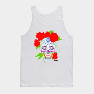 the mexican grim reaper in adela catrina calavera style ecopop Tank Top